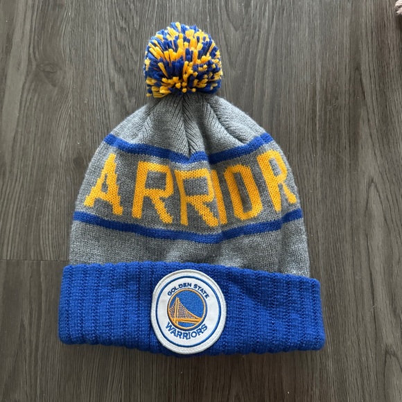 Lot of 2 Mitchell & Ness Golden State Warriors Beanie Adjustable Cap Embossed - Picture 8 of 13